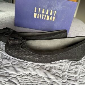 Stuart Weitzman Black Textured Loafers size 5-5.5